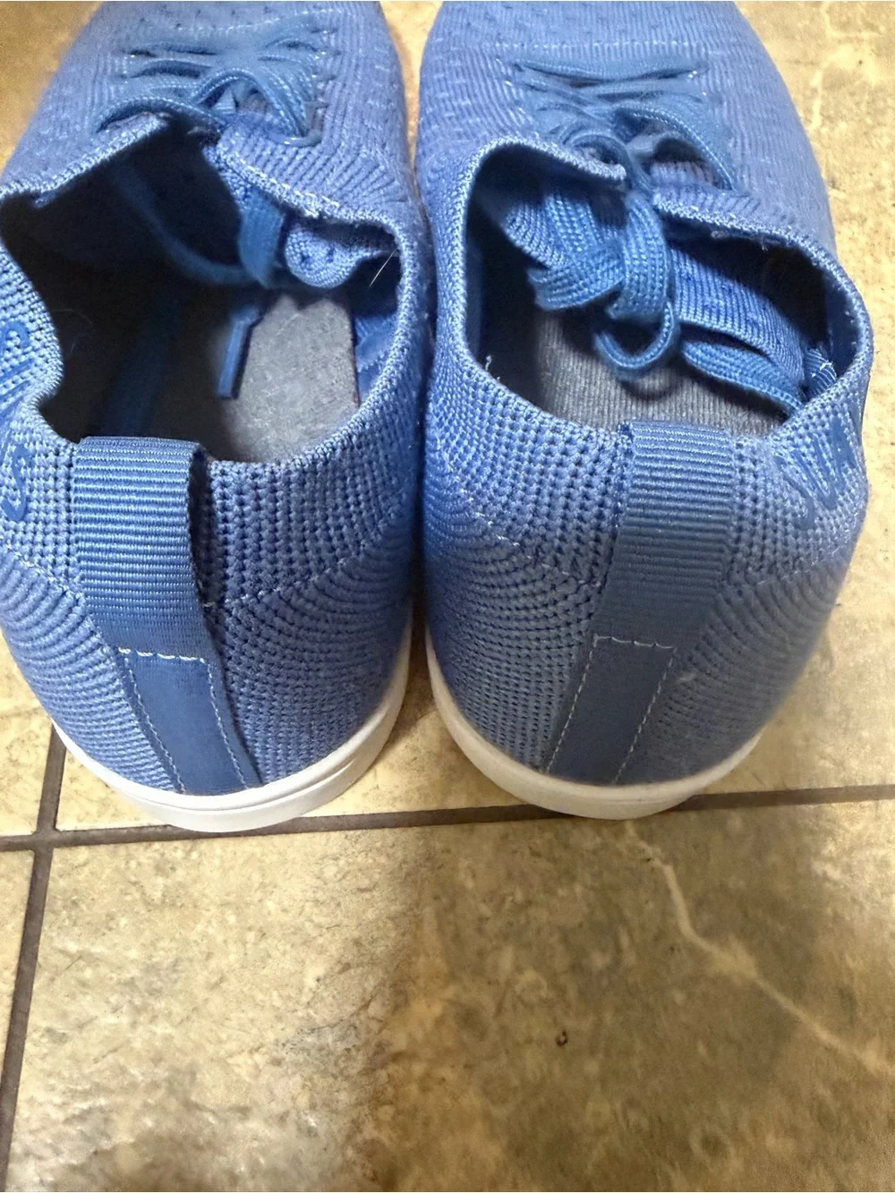 Women’s Knit Lace-Up Sneakers in Blue by Suavs